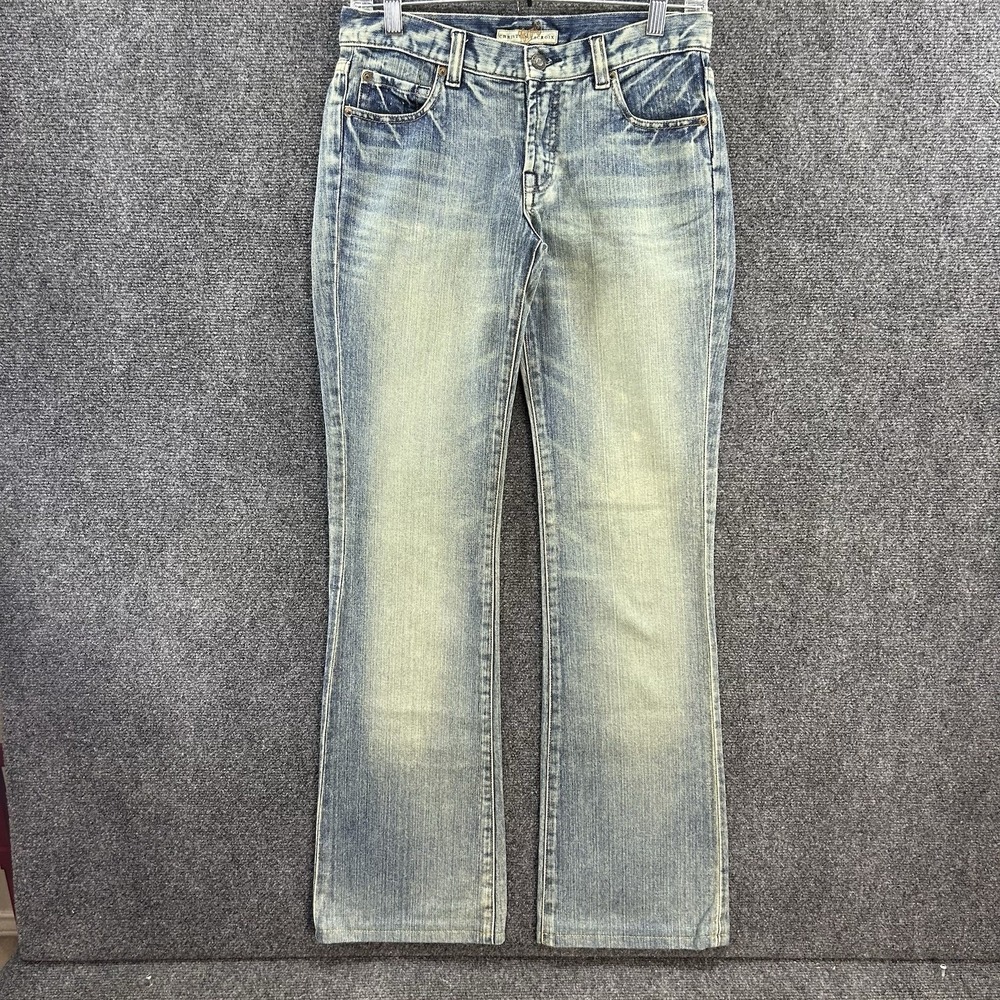 Christian Lacroix Jeans Sz 27 Bleached Denim Boot Cut Low Rise Cotton Grunge Y2K